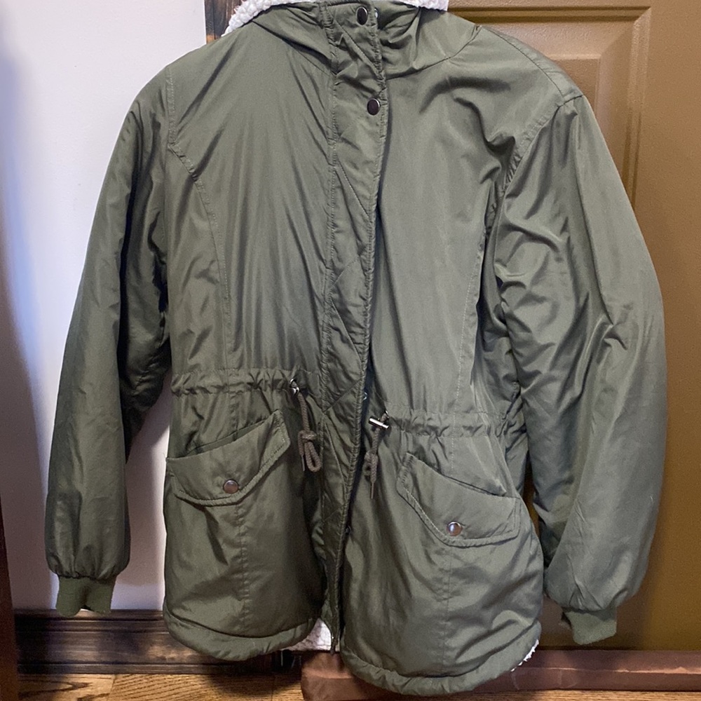 Sebby Olive Green Reversible Jacket